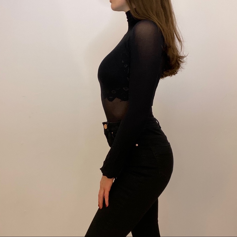 Black Long Sleeve Bodysuit - Picture 2 of 7